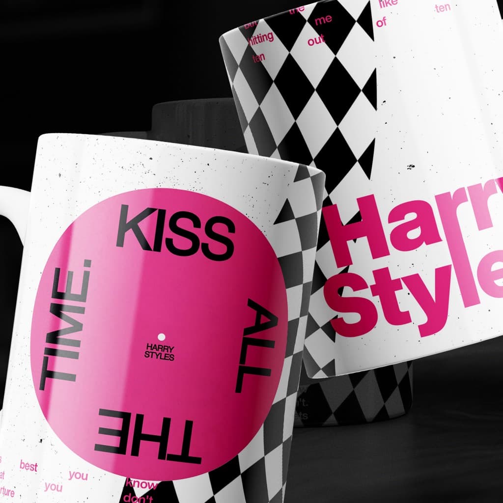 Caneca Harry Styles Kiss All The Time | Presente Criativo Design Exclusivo Novo Álbum