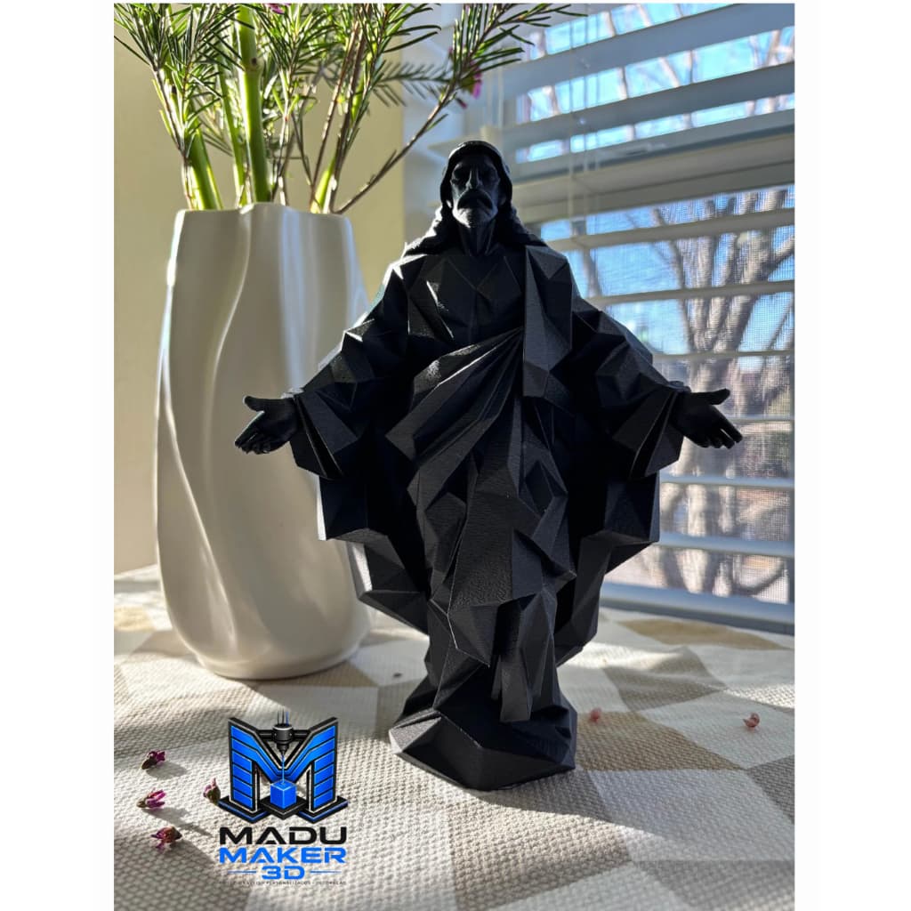 Estátua Decorativa Jesus Cristo | Escultura Religiosa em Impressão 3D | Decoração Moderna Cristã
