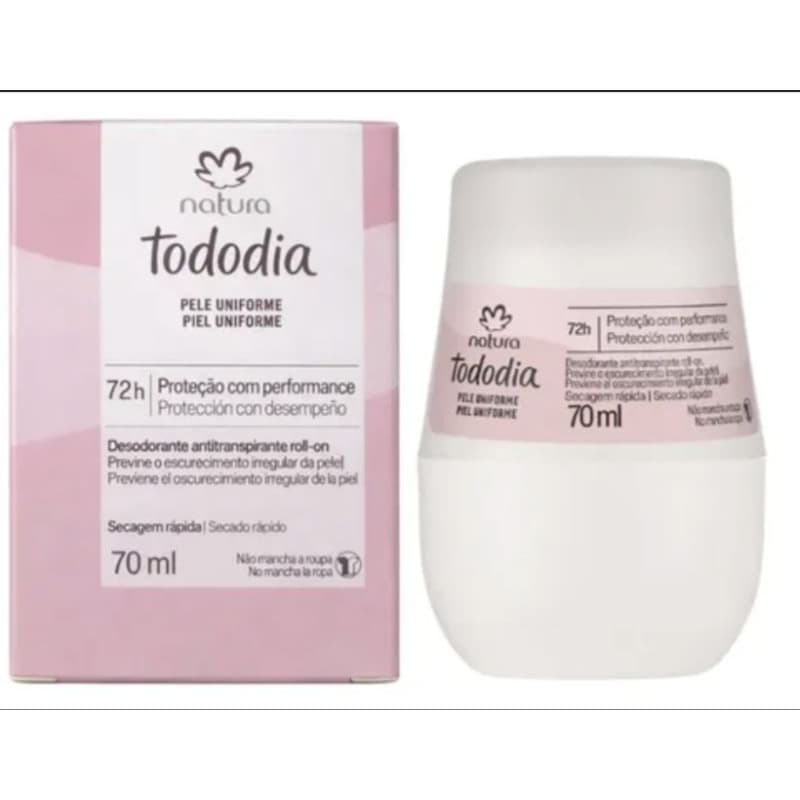 Desodorante Roll-On Tododia Antitranspirante 70ml - PELE UNIFORME (antigo Aclarar)