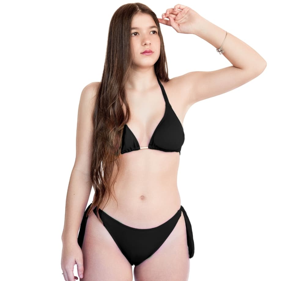 Biquini Juvenil Neon Sem Bojo Calcinha De Amarrar Lateral Zero Transparência Moda Praia 2024