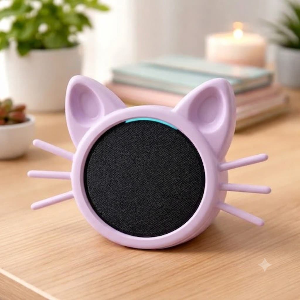 Suporte para Echo Dot Pop Alexa Gatinho  Fofo de Mesa Decorativo e Moderno
