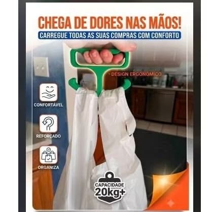 Suporte Pegador De Sacolas De Mercado Reforçado Alça Ergonômica Resistente