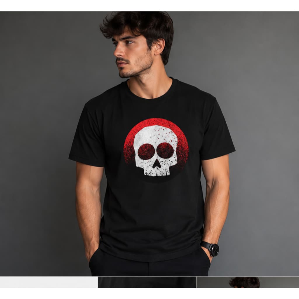 Camiseta Masculina Dry Fit Estampa Caveira Manga Curta Casual Unissex