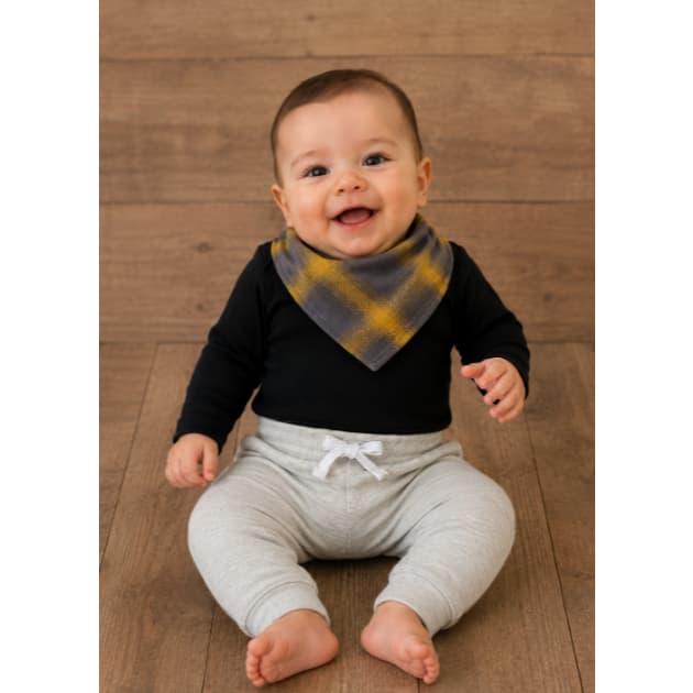 Look completo de Bebê Unissex (Calça, Body e Babador) 6 Meses