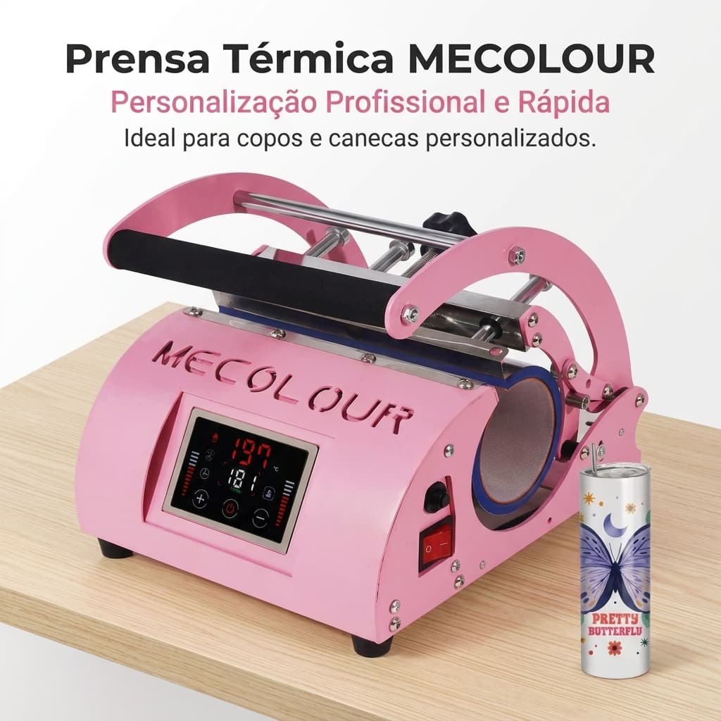 Prensa Térmica Canecas 11 A20oz Copo Sublimação 110v/220v Rosa Azul Prensa Térmica Sublimação Caneca