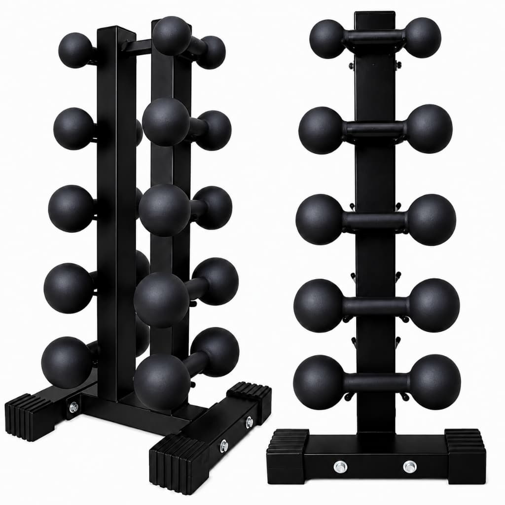 Kit Halteres Pintados Pares de 1Kg ao 5Kg com Suporte Aço Carbono Halteres de Varias Cores