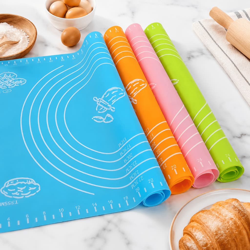 Kit 1/2 UNIDADE Tapete De Silicone Culinário 50x40cm Antiaderente Abrir Massa  Cor Enviada Aleatória