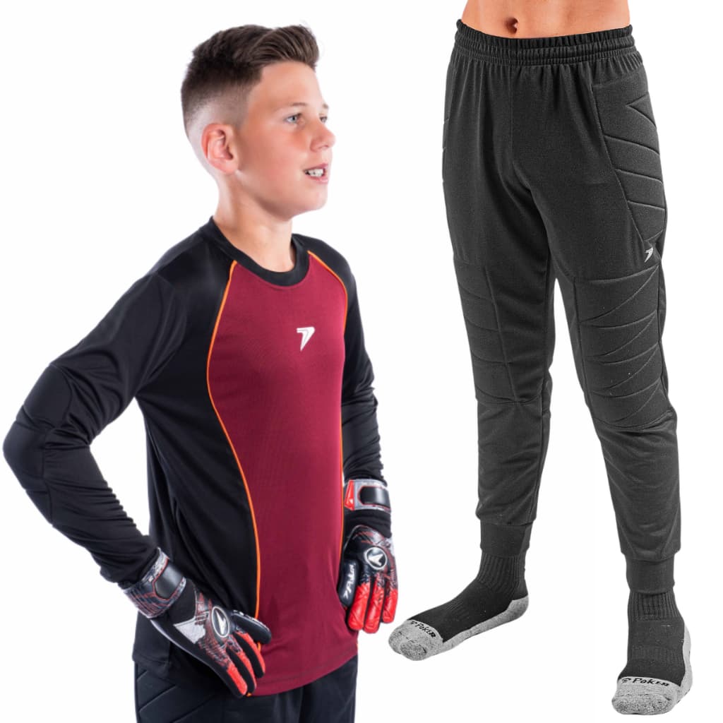 Kit Goleiro Futebol Infantil Camisa + Calça Acolchoada Poker