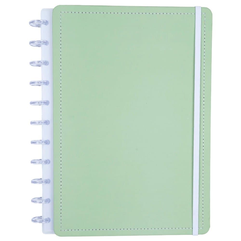 Caderno Pistache Disko Médio M Capa Dura Disco Reposicionável