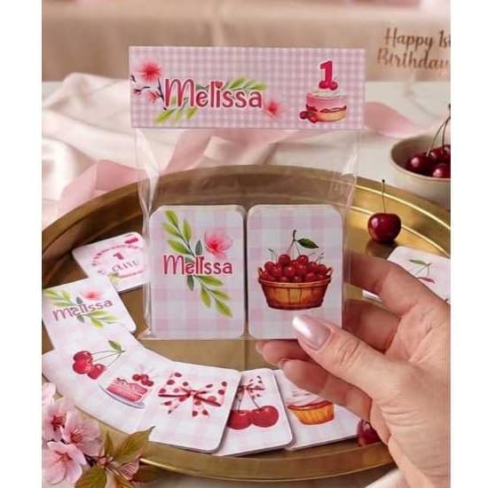 Lembrancinha Personalizada Jogo da Memória tema CEREJINHA /Brinde/Personalizada