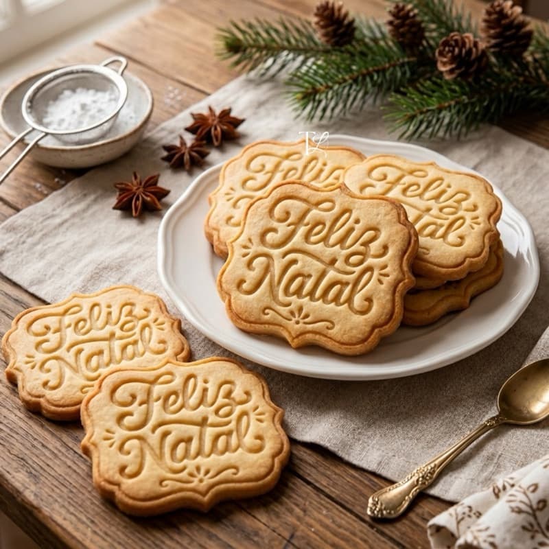 Cortador de Biscoitos e Marcador de Feliz Natal de 8 cm para artigo de confeitaria e Lembracinha
