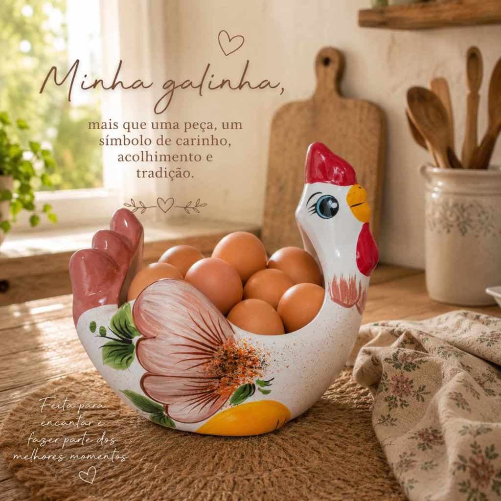 Galinha Decorativa Porta Ovos em Cerâmica Mesa Balcão Arranjo Utensílio Organizador de Ovos