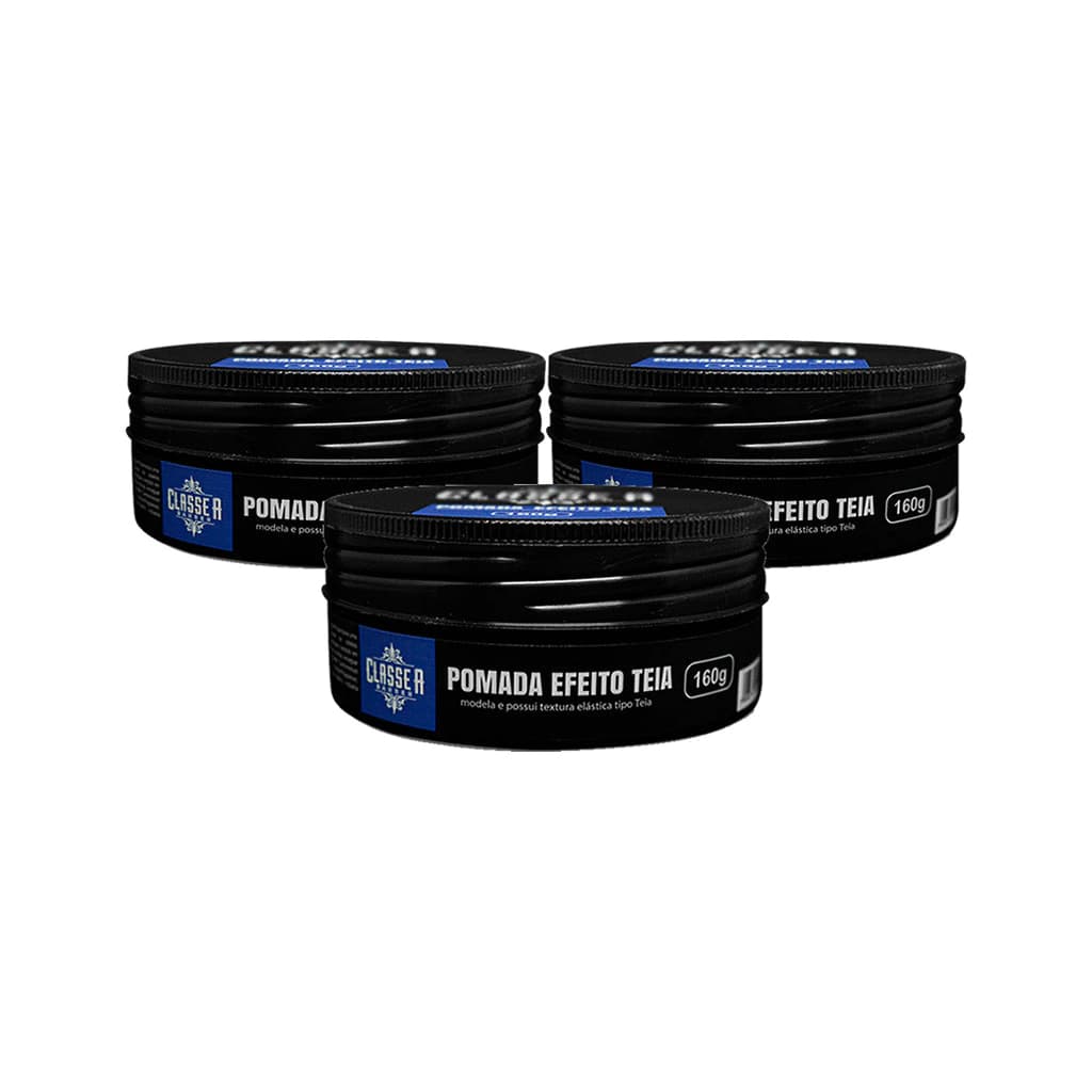 Kit 3 Pomadas Classe A Barber Creme Efeito Teia Para Modelagem Fácil E Aplicação Prática