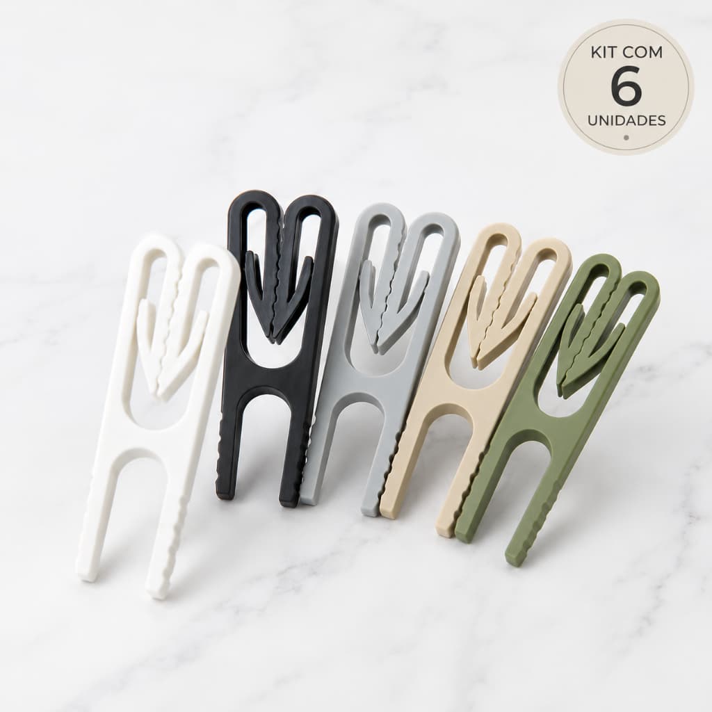 Kit 6 Prendedores de Embalagem Premium | Clip Reutilizável para Fechar Sacos de Alimentos | Fecho Hermético para Cozinha