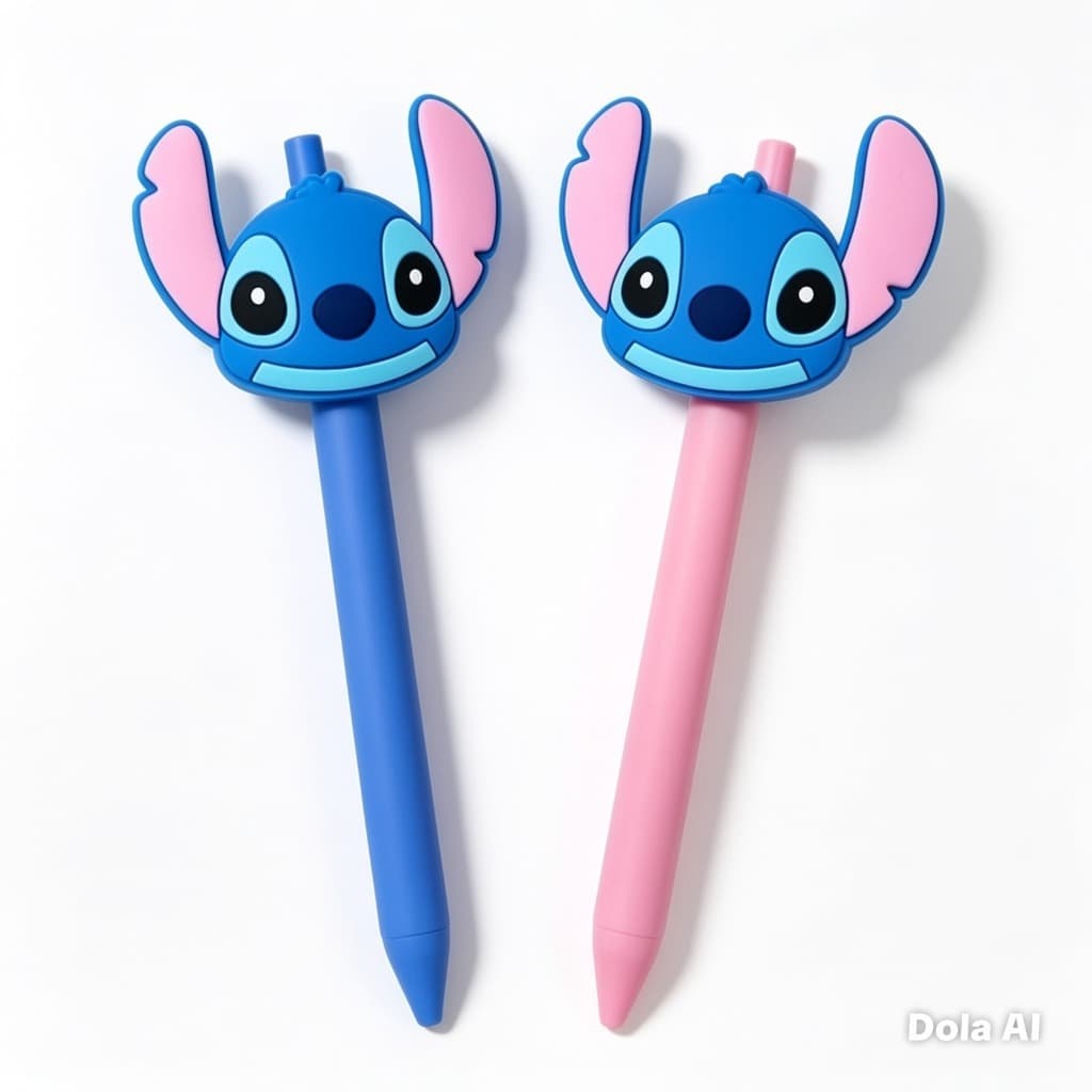 Caneta Fofa Stitch Disney Personagem Emborrachado Unidade
