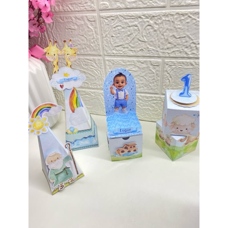 Personalizados Arca de Noé| Kit Festa Personalizado Simples e Luxo | Qualquer Tema | Papelaria Personalizada