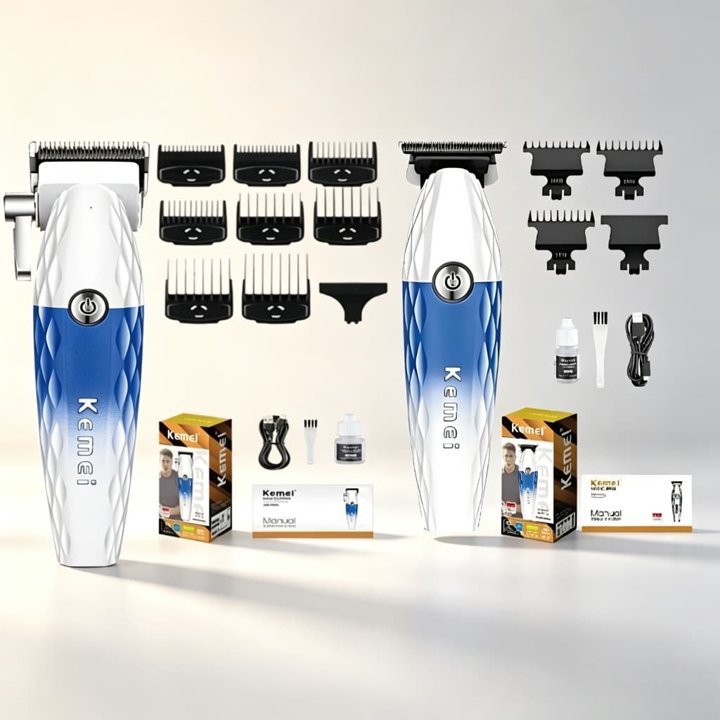 Combo Kemei PRO KM-1689-A Corte ou 1690-A Acabamento Kit Profissional Cabelo Barba