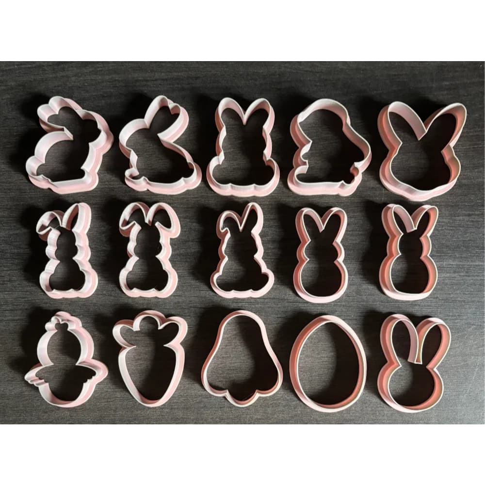 Kit 15 Cortadores de Biscoito Páscoa Mini Moldes Fofos Confeitaria e Artesanato