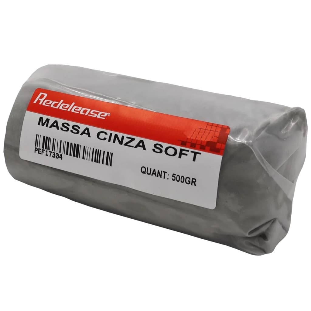 Massa De Modelar Plastilina Cinza Soft (0,500 Kg)