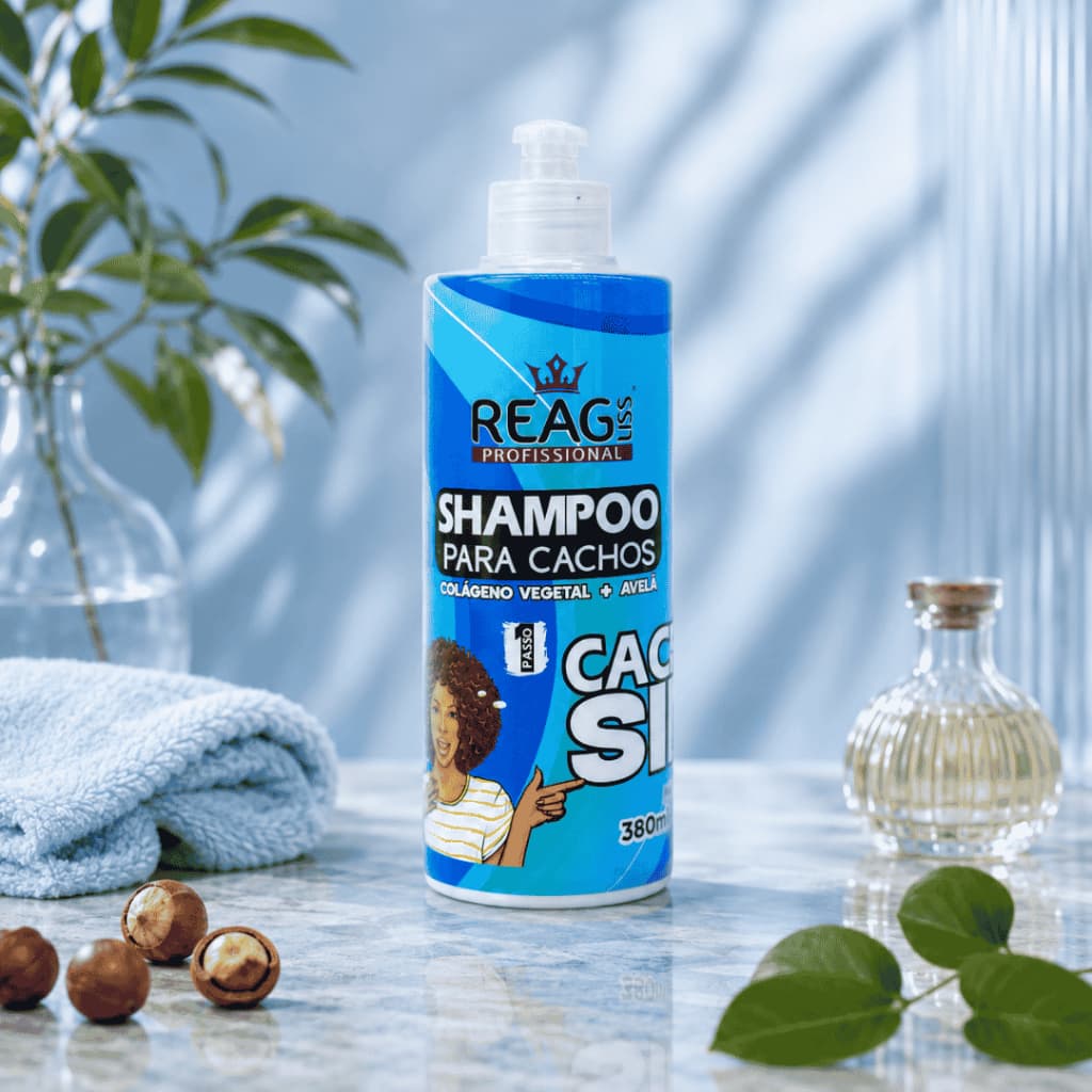 Shampoo Cachos Sim 380ml – Força e Brilho para Cachos - Reagliss