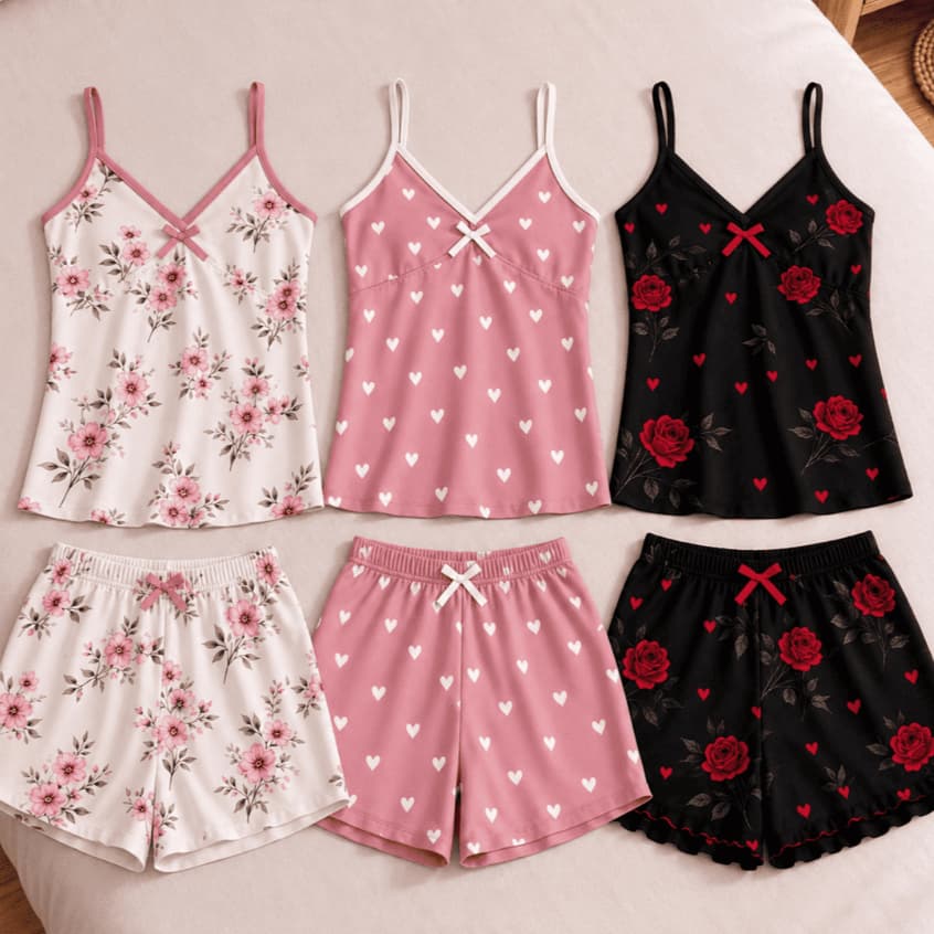 Kit Short Doll Estampado Qualidade Premium Fresquinho Quentinho Verão Confortável P AO GG PROMOÇÃO