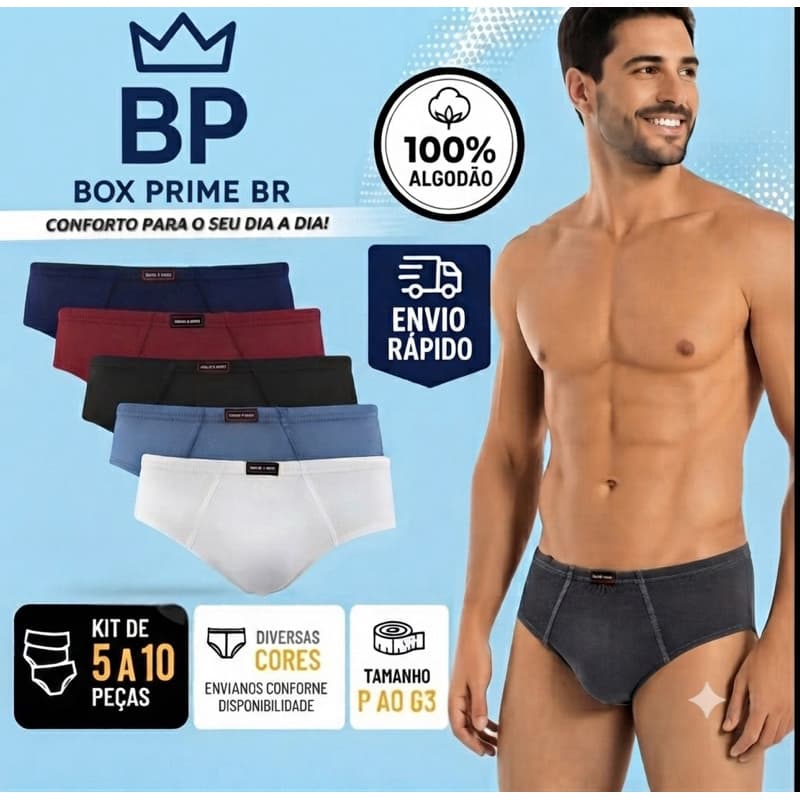 KIT 5,7,10 CUECAS SLIP 100% ALGODÃO - CONFORTO E QUALIDADE NO DIA A DIA!