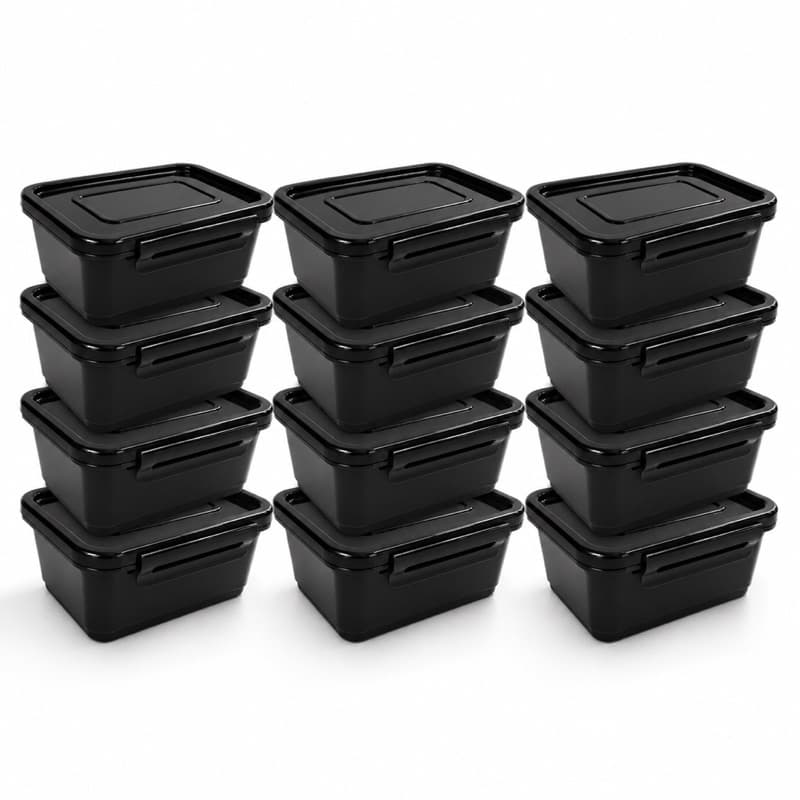 12 Potes Coloridos Com Trava 800 ML Marmita Fitness