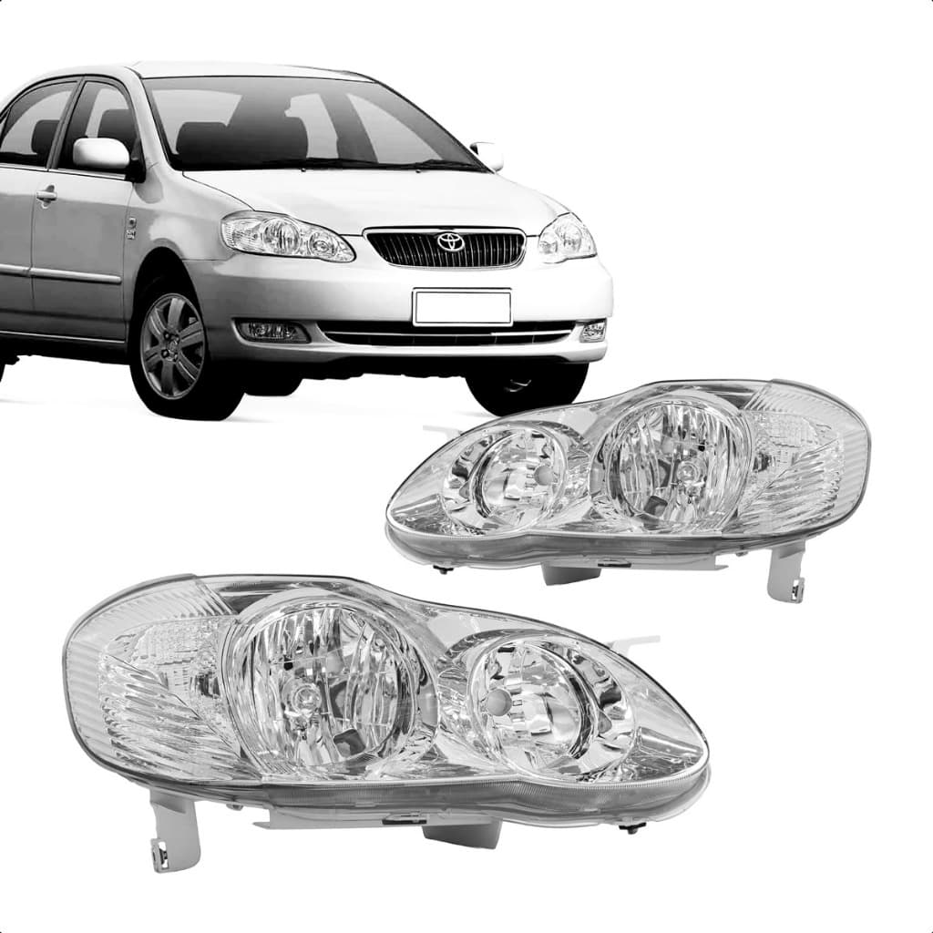 Farol Principal Toyota Corolla 2003 2004 Máscara Cromada Lado Direito OU Lado Esquerdo - Marca RF