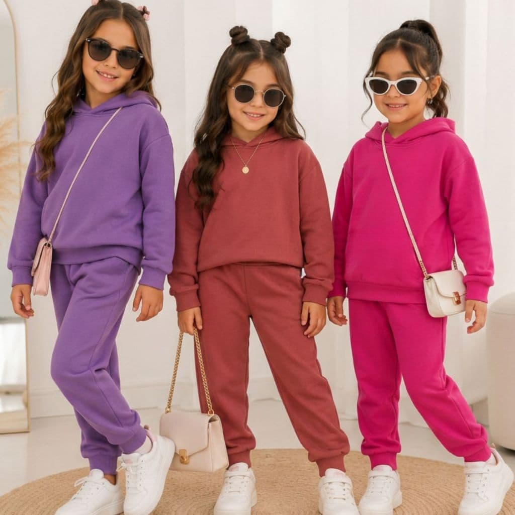 Conjunto Infantil Menina Moletom Premium Com Capuz | Roupa Infantil Menina Inverno | Conjunto Infantil Blogueirinha