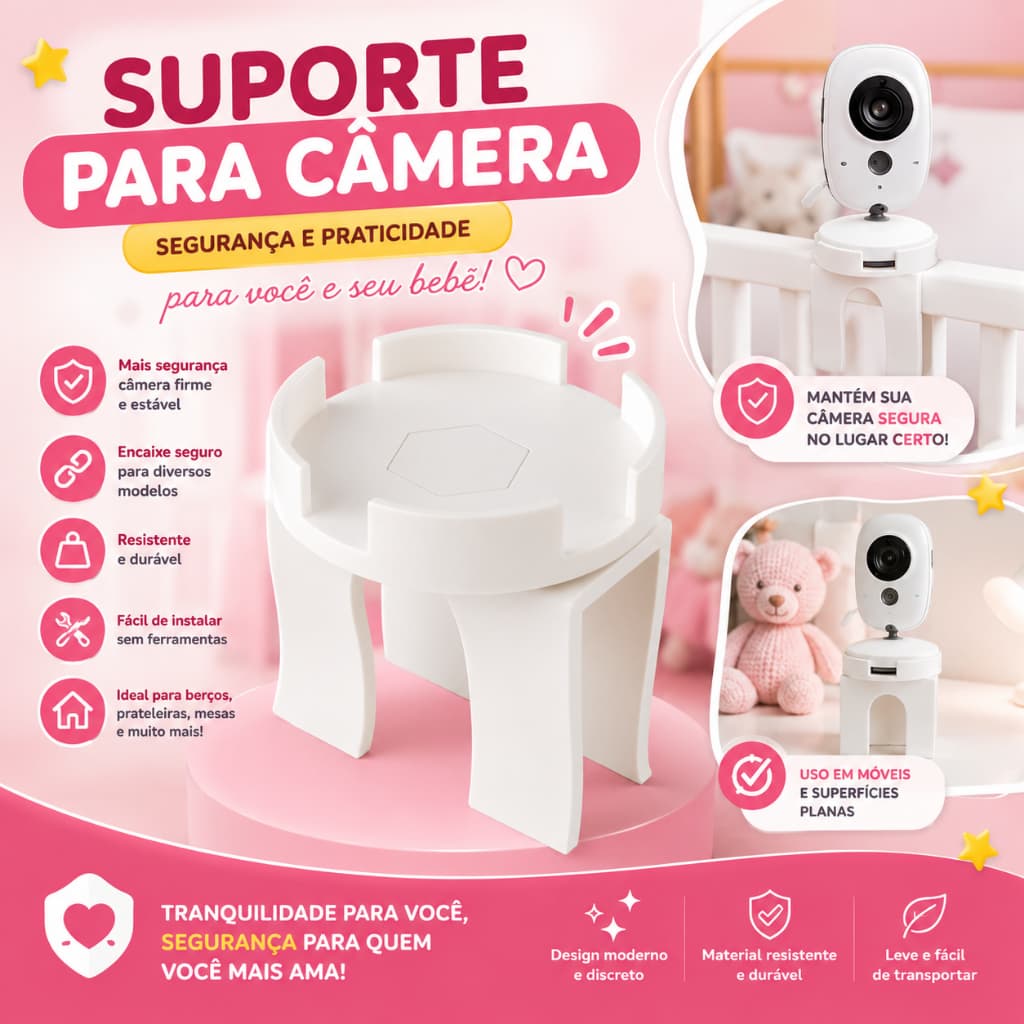 Suporte Babá Eletrônica Baby Monitor Vb603 universal Resistente