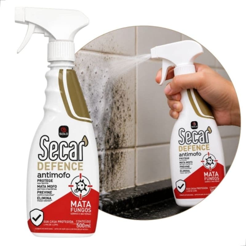 Antimofo Secar Defende Spray 500ml Mata Fungos Limpeza Profunda