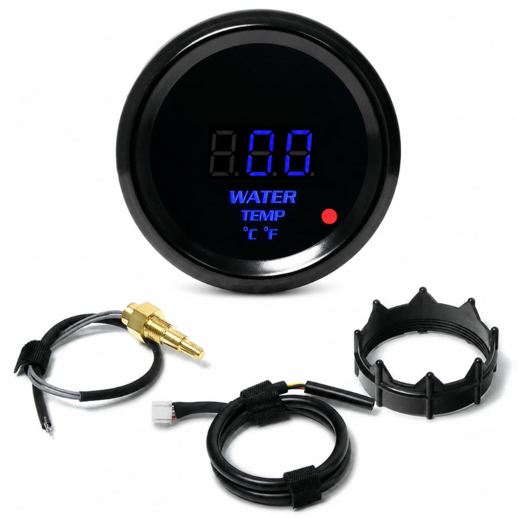 Medidor Temperatura Carro Alta definição Digital Bloco Motor 12V com Display LED Sonda de cobre Monitoramento preciso