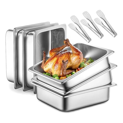 Kit 6 Cuba Gastronomica Inox 1/2x100mm Aço Inox Com 3 Clipes