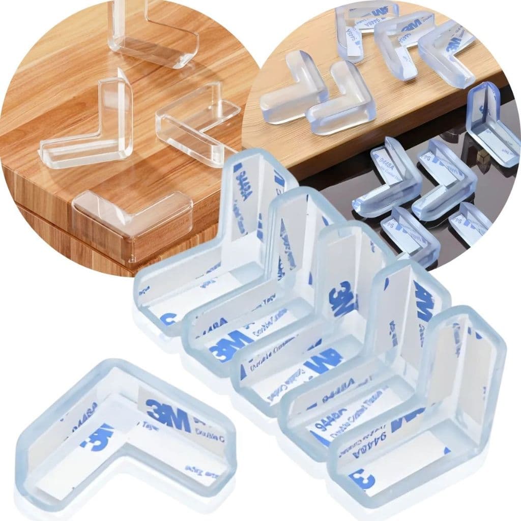 Kit 50 Protetor De Quina Tipo T Silicone Protetores Mesa Segurança Para Crianças Bebes Pets e Idosos