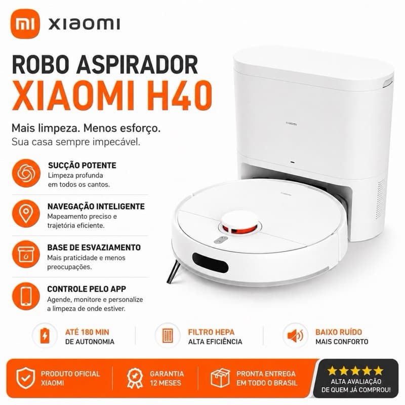 ROBÔ H40 XIAOMI 110v/220v NOVO+ NF
