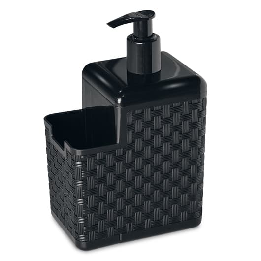 Porta Detergente e Esponja c/ Bico Dosador Rattan Preto Arqplast