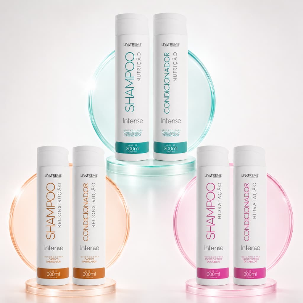 Kit 3x Shampoo + Condicionador Hidratação, Nutrição e Reconstrução LissTreme Tratamento Capilar
