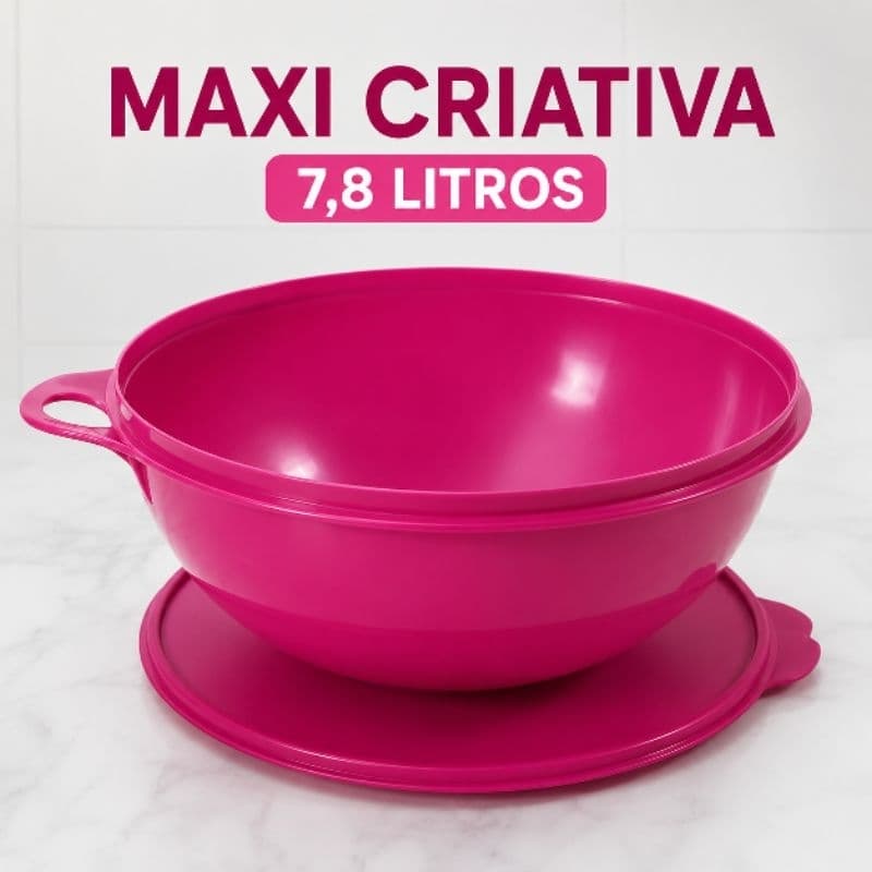 Tigela Maxi Criativa Tupperware 7,8 Litros com Alça (cor Rabanete)
