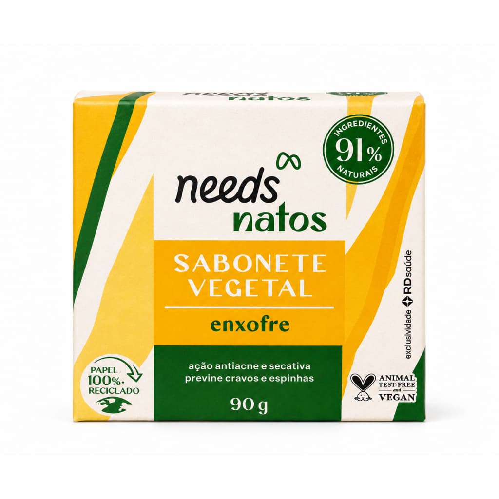 Sabonete de Enxofre Needs Natos Vegetal 90g Controle de Oleosidade