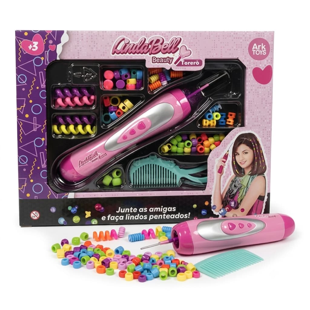 Kit Miçangas Terere De Cabelo Para Meninas com Aplicador e Pente Terere Infantil Presentes para o Dia das Crianças
