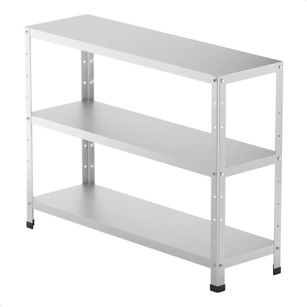 Estante Prateleira Industrial Aço 90cm Multiuso 3 Bandejas Reforçada Organizador 90kg Branco