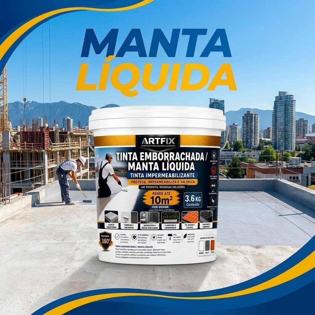 Manta Líquida 3,6 Kg Tinta Emborrachada - para Uso Interno e Externo