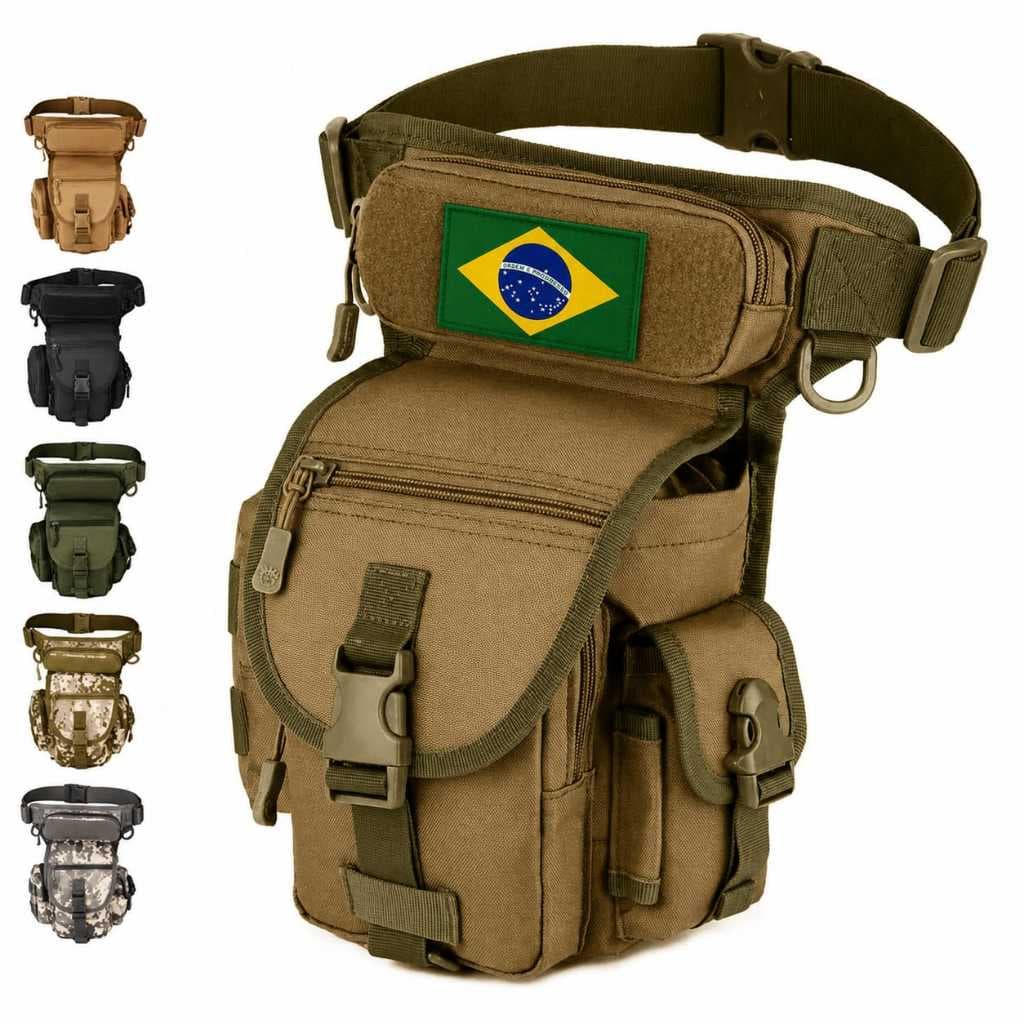 Pochete Bolsa Tática Cintura Multiuso Impermeável + Patch BR