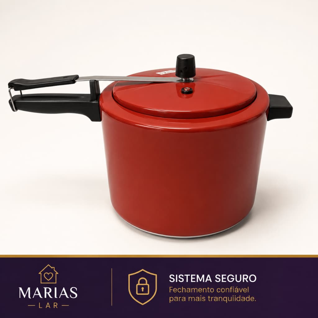 PANELA DE PRESSÃO 10 L VERMELHA POA ALUSOL+SELO INMETRO- ENVIO IMEDIATO EM 24 HORAS UTEIS
