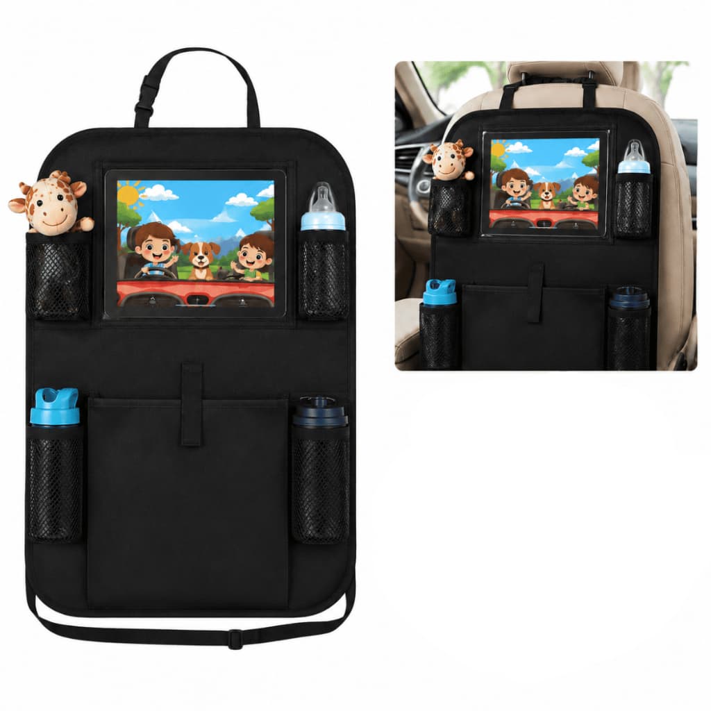 Organizador Veicular Banco Traseiro Porta Treco Multi Bolsos Suporte Tablet Celular Universal Premium