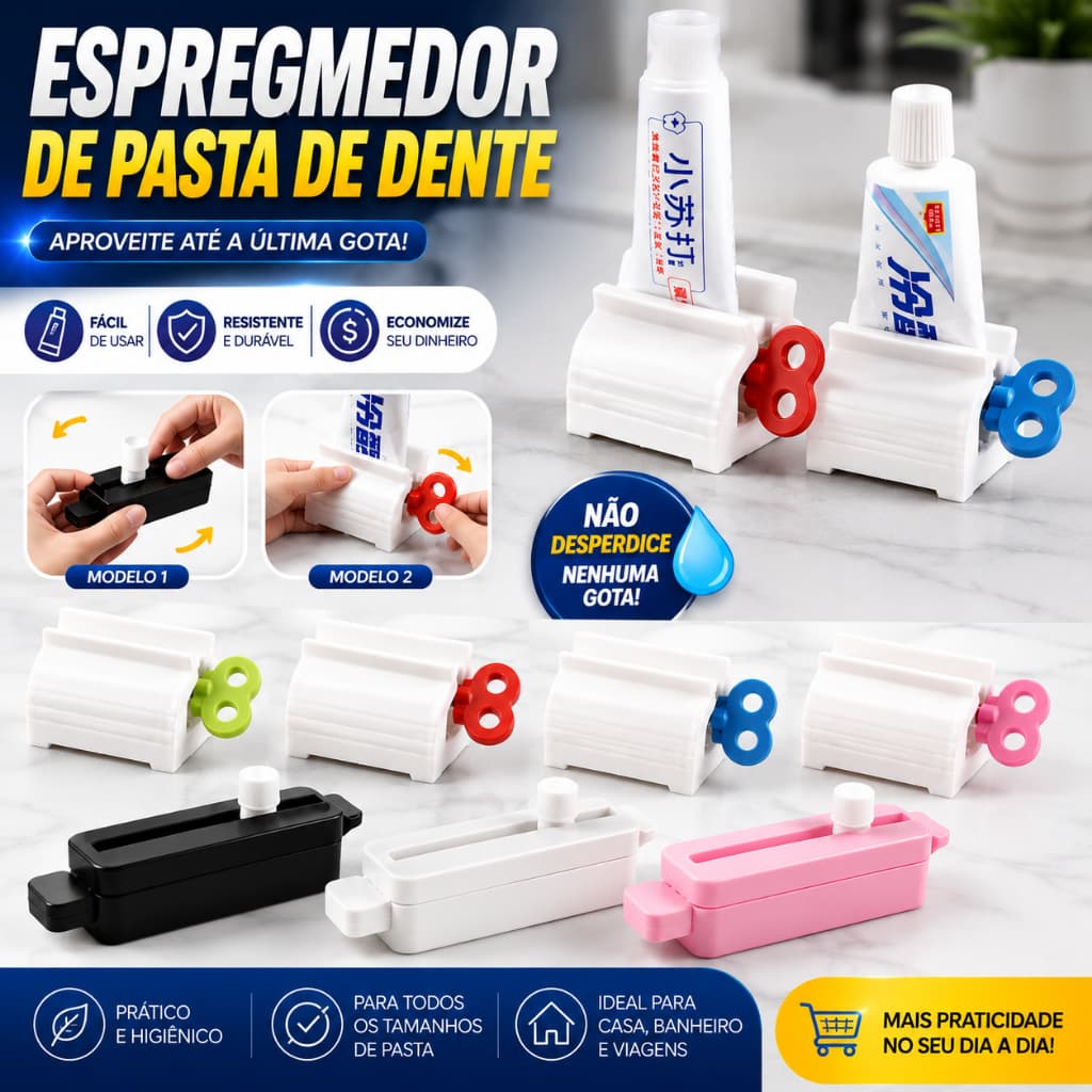 Espremedor Pasta Dente Suporte Dispenser Tubo Creme Dental Pomada