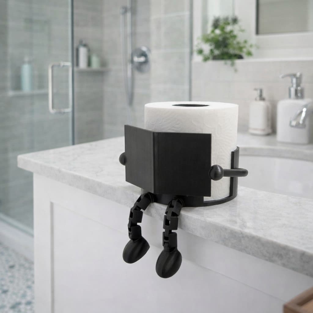 Suporte de Papel Higiênico Decorativo Criativo “Leitor” com Pernas Articuladas Design Moderno e Divertido