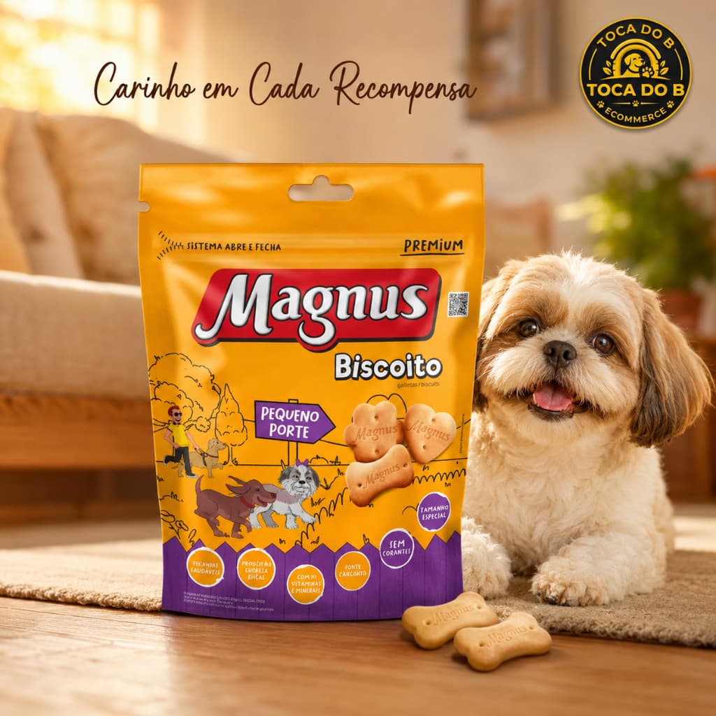 Biscoito Magnus Petisco para Cachorro Pequeno Porte 1kg Cães Adultos Original Sem Corantes