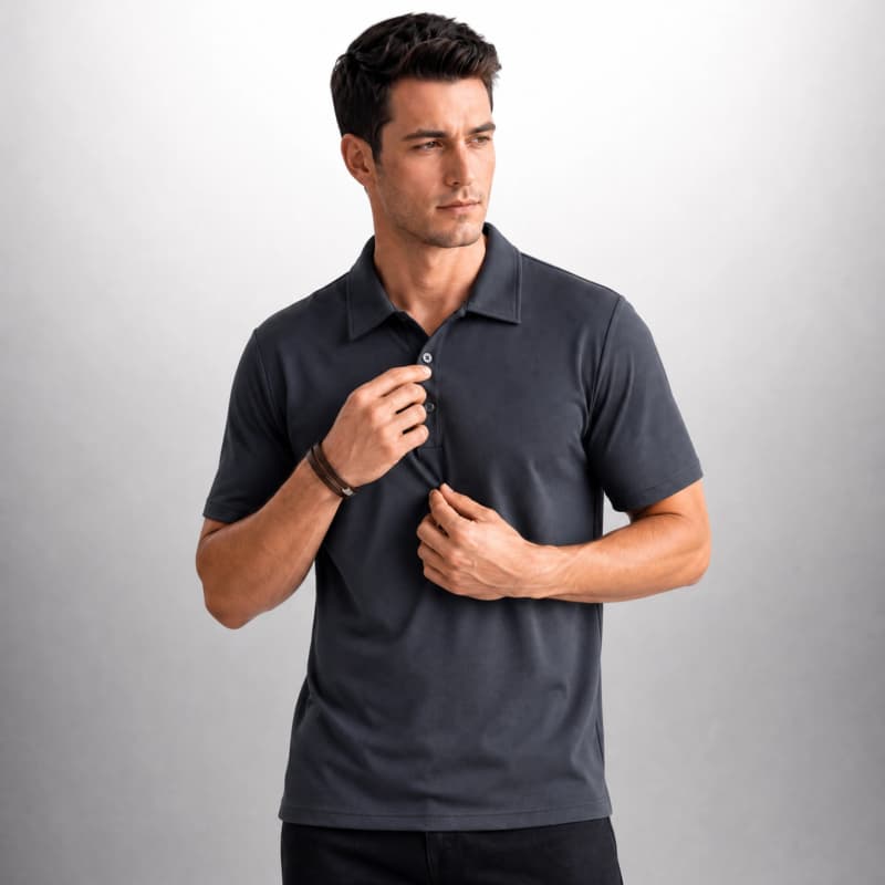 Camisa Polo Masculina em Tecido Gelado Elastico