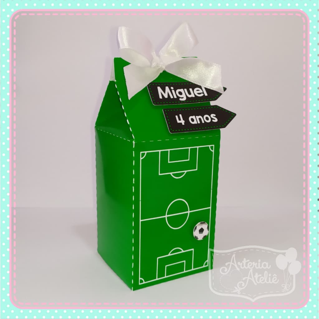 Caixa Milk caixinha Lembrancinha Personalizados aniversário Decoração Festa Jogo Time futebol Bola